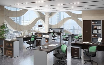 Офисный комплект мебели IMAGO четыре рабочих места, стол для переговоров в Краснодаре - предосмотр 5